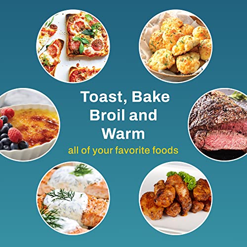 Elite Gourmet by Maximatic Americana Collection ETO147M Diner 50’s Retro Countertop Toaster oven, Bake, Toast, Fits 8” Pizza, Temperature Control & Adjustable 60-Minute Timer 1000W, 2 Slice, Mint - Image 7