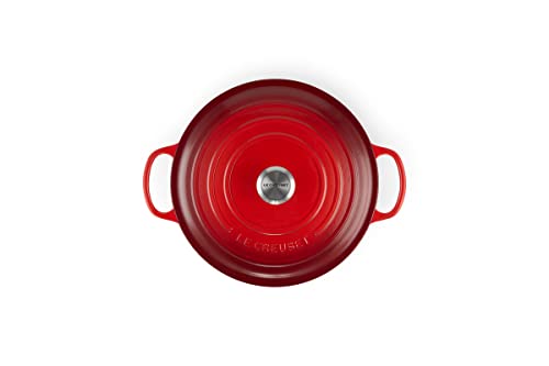 Le Creuset Enameled Cast Iron Signature Round Wide Dutch Oven, 6.75 qt., Cerise - Image 5