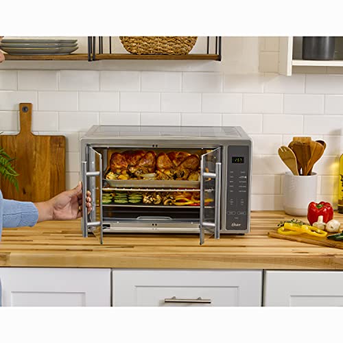 Oster Air Fryer Oven 10-in-1 Countertop Toaster Large Enough for 2 Pizzas Stainless Steel French Doors XL Sized - Image 3