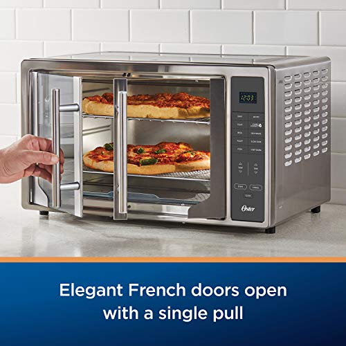 Oster Air Fryer Oven 10-in-1 Countertop Toaster Large Enough for 2 Pizzas Stainless Steel French Doors XL Sized - Image 4