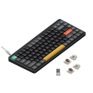 nuphy Air75 V2 Portable 75% Low Profile Mechanical Keyboard,Wireless Keyboard,Supports Bluetooth/2.4G/USB-C RGB Bluetooth Keyboards,Compatible with Windows/Mac OS/Linux Systems-Gateron Brown Switch