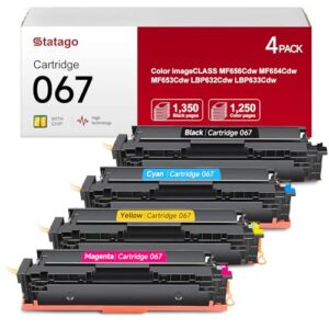 067 Toner Cartridge Set Compatible with Canon 067 067H Toner cartridges MF654Cdw MF656Cdw for Canon ImageCLASS LBP632Cdw LBP633Cdw MF653Cdw Printer (4 Pack, Black|Cyan|Magenta|Yellow)