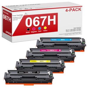 067H 067 Toner Cartridge Set MF656cdw High Yield for Canon 067 Toner Cartridge Set Toner 067 067H Compatible with Canon imageCLASS MF656cdw Toner MF654cdw MF653Cdw LBP633Cdw, 4 Pack CRG-067H CRG-067