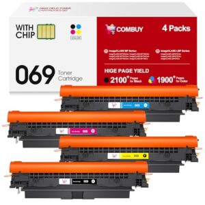 069 Toner Cartridge Set Replacement for Canon 069 Toner Cartridge 4 Pack Works for Canon Color ImageCLASS Mf753cdw MF751Cdw MF752Cdw LBP674Cdw MF752Cdw MF756Cx LBP673Cdw Printer (BK, C, Y, M)