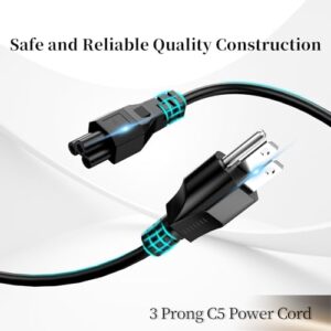 (1 Pack) Varbmt 10FT Long Laptop Replacement Cord, 3 Prong Mickey Mous AC Power Cord Made for Dell, HP, Lenovo, Acer, Asus Notebook Computer Charger, LG LCD LED Smart TV, Epson Printer Power Cable