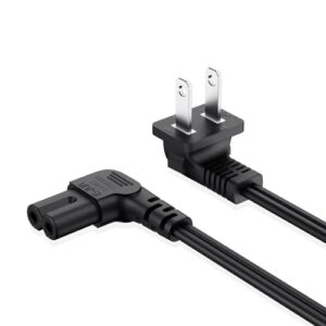 10FT Longer TV Power Cord Replacement for Samsung TV 24″ 32″ 40″ 43″ 48″ 49″ 50″ 55″ 60″ 65″ 75″, UN40 UN43 UN48 Charger Cable, 90 Degree Angled 18AWG 2-Prong to L-Shaped C7 Samsung Power Cord