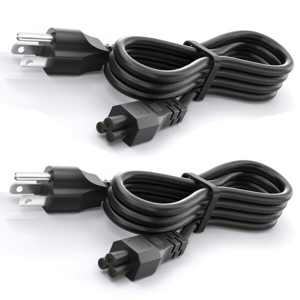 10FT(3m) Long Laptop Power Cord, 3 Prong Mickey Mous AC Power Cord Compatible with HP, Lenovo, Samsung, Acer, Dell, Asus, Toshiba Computer Charger Notebook, LG LCD LED Smart TV Power Cable, 2Pack - Image 2