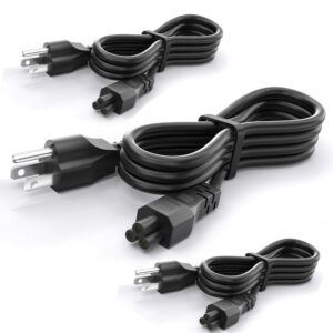10FT(3m) Long Laptop Power Cord, 3 Prong Mickey Mous AC Power Cord Compatible with HP, Lenovo, Samsung, Acer, Dell, Asus, Toshiba Computer Charger Notebook, LG LCD LED Smart TV Power Cable, 3Pack