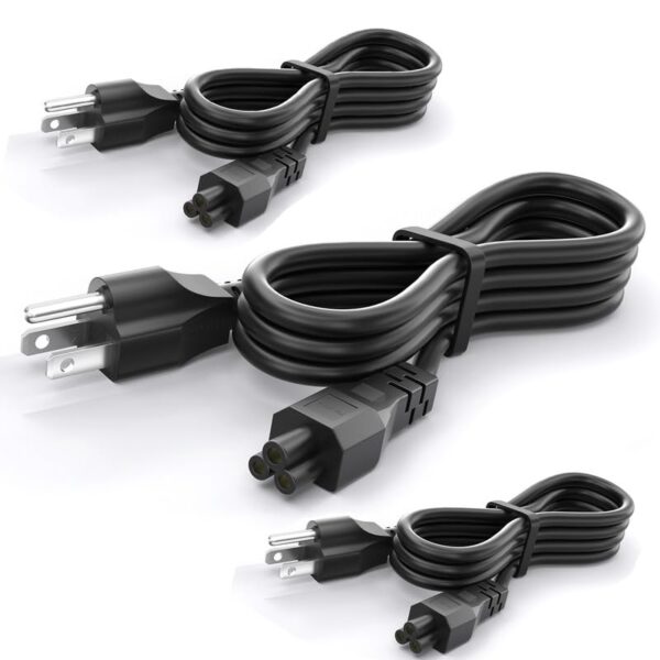 10FT(3m) Long Laptop Power Cord, 3 Prong Mickey Mous AC Power Cord Compatible with HP, Lenovo, Samsung, Acer, Dell, Asus, Toshiba Computer Charger Notebook, LG LCD LED Smart TV Power Cable, 3Pack