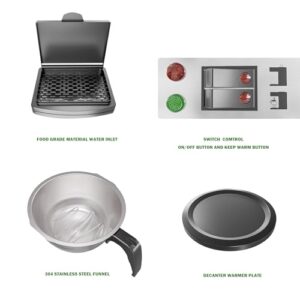 Dual Drip Commercial Coffee Maker, 200 Cup/hour, 7.2L Pour Over Coffee Machine with 4 Glass Carafe and 4 Warmers, Stainless Steel Double Coffee Brewer Staition for Restaurant and COFFEE Bar