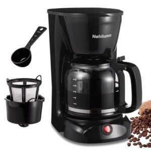 12 Cup Drip Coffee Maker, Coffee Pot Machine Permanent Coffee Filter,1.8L Glass Carafe Electric Coffee Maker,950W Black