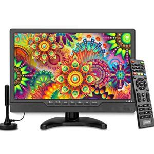 14inch Portable Small TV with Rechargeable Battery – HD Ready LED Screen,Built-in Stand,3H Playback for Outdoor, Camping,RV & Home Use,AC/DC Power – Black