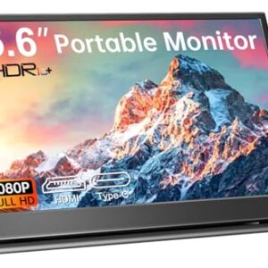 15.6″ FHD 1080P Portable Monitor with Case, Ultra-Slim USB-C/HDMI Second Display for Laptop MacBook Phone Xbox PS5 Switch – 60Hz IPS, Eye Care, Plug and Play