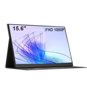 15.6 Inch Portable Laptop Monitor with USB C HDMI – HDR Eye Careful Gaming Monitor,FHD IPS/HDR Computer Screen Extender with Built-in Speakers -Compatible with Laptop PC Phone PS4/PS5 Switch