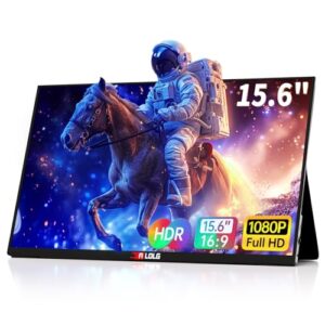 15.6”Portable Monitor for latop ,2K FHD 60HZ Laptop Monitor Screen,USB-C and HDMI Inputs, Ultra-Slim IPS Panel with HDR and Premium Smart Cover & Speakers for Laptop,PC,Phone,PS4/5,Switch,Mac,Xbox