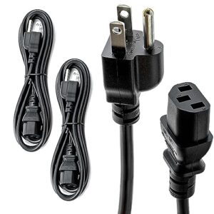 15ft (4.5M) – 2 Pack Universal Computer Monitor Power Cord, C13 Power Cable for Monitor, PC, Desktop, Printer, Scanner, 10Amps UL Approved 18/3 GA NEMA 5-15P to IEC13
