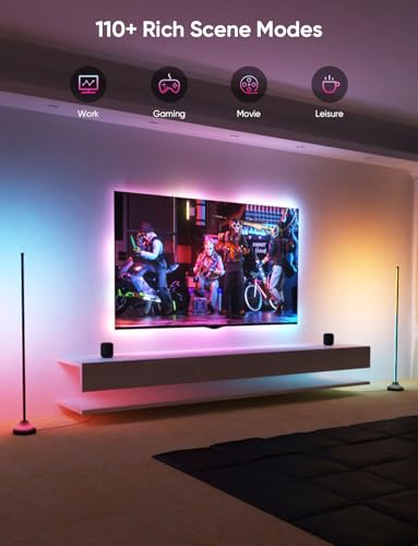 16 Million Colors Smart RGB with IC LED Floor Lamp & Corner Lamp, Sound-Light Sync, DIY Lighting Effects, 114 Dynamic Modes, Compatible with Alexa & Google Home, for Living Room & Party Lighting - Image 6