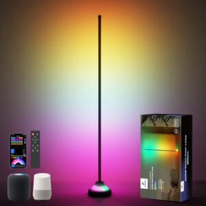 16 Million Colors Smart RGB with IC LED Floor Lamp & Corner Lamp, Sound-Light Sync, DIY Lighting Effects, 114 Dynamic Modes, Compatible with Alexa & Google Home, for Living Room & Party Lighting