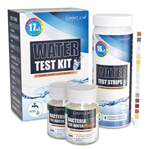 17 in 1 Water Testing Kits for Drinking Water – Water Test Kit – Tap Well Home Water Quality Test – 100 Strips + 2 Bacteria Tests – Easy Testing for pH Lead Hardness Iron Copper E.coli and More!