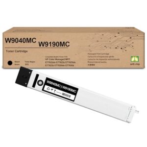 1PK W9040MC W9190MC Black Toner Cartridge Compatible for Color MFP E77822dn E77822z E77825dn E77825z E77830dn E77830z
