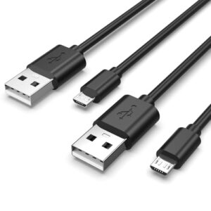 2 Pack 10 ft Micro USB Charger Cable for PS4 Controller Playstaion 4, DualShock 4, Xbox One X/S, for Roku Streaming Stick, Android Phone, Kindle Tablet, High Speed Data Sync Power Cord, Black