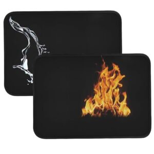 2-Pack Countertop Heat Resistant Mats – Fireproof 16 x 24 Inches for Air Fryers – Air Fryer Heat Resistant Mats, Suitable for Air Fryers/Coffee Makers/Ovens/Toasters (Black)