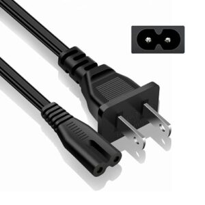 2 Prong AC Power Cable LG TV Cord for LG TV 24″ 28″ 32″ 40″ 43″ 48″ 49″ 50″ 55″ 60″ 65″ 75″ 80″ 85″ LCD HD Smart 4K Power Cable, 43LH570A 55UH6090 55LH575A 55UH6030 32LH500B Charging Cord (5FT)