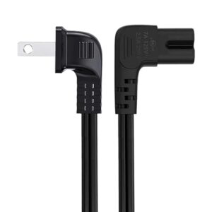 2 Prong Power Cord for LG TV 24″ 28″ 32″ 40″ 43″ 48″ 49″ 50″ 55″ 60″ 65″ 75″ 80″ 85″ 55LH575A Smart 4K, Compatible for Samsung, Sony, Sharp Panasonic, TCL Replacement 2-Prong L-Shaped AC Power Cord
