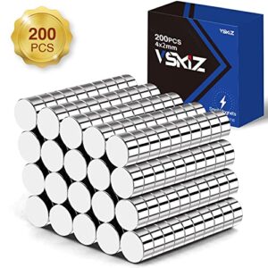 200P Refrigerator Magnets,4x2mm Rare Earth Magnets Small Neodymium Disc Magnet Mini Multi-Use Round Magnet for Crafts, DIY, Whiteboard, Kitchen, Office