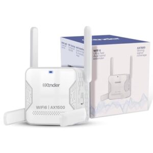 2025 AX1500 WiFi Extender Signal Booster Long Range, Covers 13,000 Sq.Ft & 100+ Devices, 1500Mbps Dual-Band 5.8GHz & 2.4GHz WiFi Extender with Ethernet Port, No Dead Zones & Lag, Secure WiFi Booster