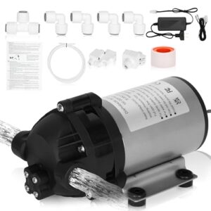 2025 New RO Booster Pump Kit 1/4,Bring the High-Voltage and Low-Voltage Switches，2-Meter Water Pipe,Suitable for Household Reverse Osmosis Systems Water Pressure Booster Pump 100GPD