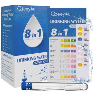 2025 Upgraded 8 in 1 Home Drinking Water Testing Kits 5pcs Independent Bag, House Tap and Well Water Hardness Tester, Lead Test Strips, Easy to Read for Alkalinity, pH, Copper, Nitrite&Chlorine