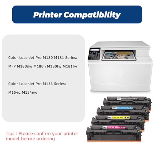 204A Toner Cartridge,Compatible for HP 204 A CF510A CF511A CF512A CF513A for HP Color Laserjet Pro MFP M180nw M180n M154nw M154a MFP M181fw Printer, Black Cyan Yellow Magenta ( 4 Pack ) - Image 4