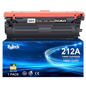 212A W2120A Black Toner Cartridge,Compatible Replacement for HP 212 A 212X W2120X, for Color Laserjet Enterprise M554 M555 Flow MFP M578 Printer, with Upgraded Chip,No Fading,No Streak