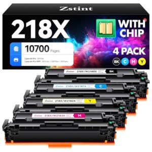 218X 218A Toner Cartridge 4-Pack High Yield with Chip Replacement for HP 218X 218A Toner Cartridge Compatible with HP Color Laserjet Pro MFP 3301cdw 3301fdw 3301sdw Pro 3201dw Printer W2180X (B/C/Y/M)