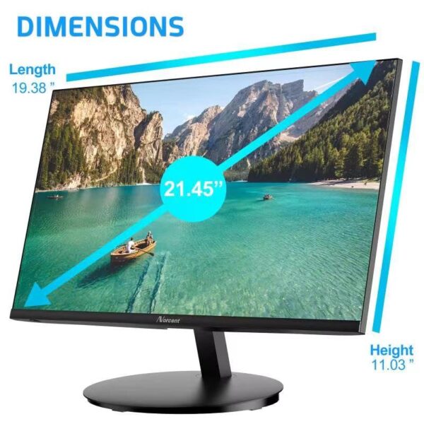 22 Inch Monitor with HDMI VGA Port, 1080P 75Hz Full HD VA LED Ultra Thin Bezel Display, Flicker-Free, Blue Light Filter, Built-in Speakers, Tilt Adjustment - Image 3