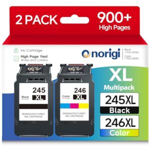 245XL 246XL Ink Cartridges for Canon Ink 245 and 246 PG245 CL246 XL Black Color Combo 243 244 for PIXMA MX490 TR4520 TS3322 TR4522 TR4500 TS3122 TS3300 MX492 MG2522 TS3100 TS3320 Printer (2 Pack)