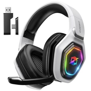 2.4GHz Wireless Gaming Headset for PC, Ps5, Ps4 – Lossless Audio USB & Type-C Ultra Stable Gaming Headphones with Flip Microphone, 40-Hr Battery Gamer Headset for Switch, Laptop, Mobile, Mac