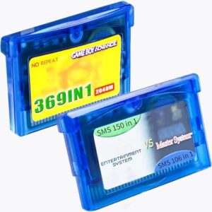 2Pcs Classic Game Cartridge ,369 in 1 Game and NES 150+SMS 106 in 1 Game ,Compatible with GBA, GBASP, GBM, NDS, and NDSL Game Consoles