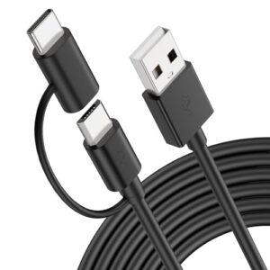 2in1 Tablet Charger Cord Replacement for All Amazons Kindle Fire HD 6 7 8 10, Kids E-Reader, Oasis Paperwhite, TV Stick, Android Micro USB Charging Cable with Type C Adapter