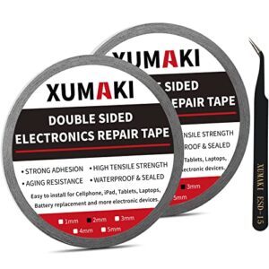 2mm / 3mm x 50M LCD Repair Tape Phone Screen Adhesive Tape LCD Touch Screen Repair Tape with 1 Tweezers for Cell Phone, iPad, Tablets, Laptops, LCD Screen