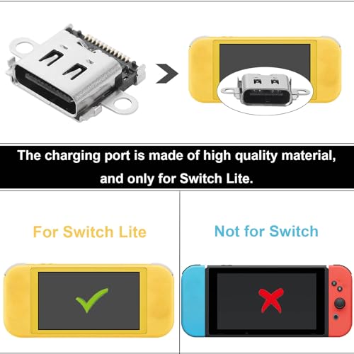 3-Pack Charging Port Replacement for Nintendo Switch Lite, USB C Type-C SYNC & Charge Socket Connector Replacement for NS Lite HDH-001 - Image 4