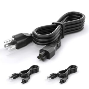 (3 Pack) Varbmt 10FT Long Laptop Replacement Cord, 3 Prong Mickey Mous AC Power Cord Made for Dell, HP, Lenovo, Acer, Asus Notebook Computer Charger, LG LCD LED Smart TV, Epson Printer Power Cable