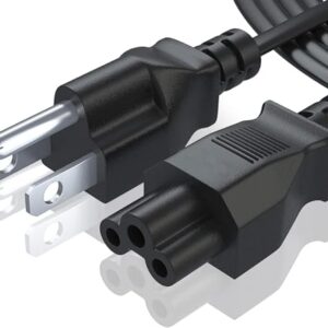3 Prong Power Cord Replacement for Computers, TV, Monitors, Compatible with Samsung, LG, Dell, HP, Acer, Asus, NEMA 5-15P to C5 Power Cable -Mickey Mouse Connector (6-Feet)