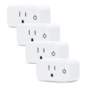 4 Pack Smart Home Wi-Fi Plugs – Alexa & Google Home Compatible, White, Toggle Switch, Automatic Operation