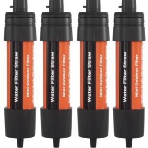 4 Pack Water Filter Straw – Portable, Compact, Multipurpose Water Purification Device for Emergency Kits, Outdoor Activities, Camping, Travel