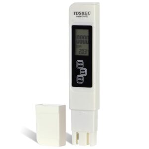 4 in 1 TDS Meter, TDS Meter Digital Water Quality Tester, Portable, EC Meter & Temperature Meter, 0-9999 ppm for Hydroponics, Pool, Aquarium and Water Hardness Test