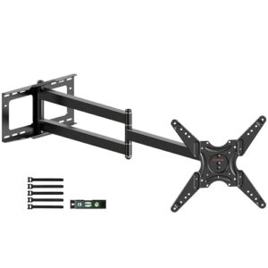 48” Extension Long Arm TV Wall Mount Heavy Duty, Landscape to Portrait Full Motion TV Mount Vertical for 26”-65” Screens, VESA 400x400mm,16”Wood Stud/Concrete/Brick Wall