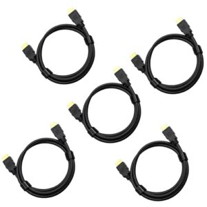 5-Pack 4K HDMI Cable 6 ft – 18Gbps High Speed HDR, 2160P, 1080P, 4K@60Hz 2.0 HDMI Cord Black – Audio Return(ARC) Compatible UHD TV, Blu-Ray, Xbox, PS3/4, PC, Apple TV