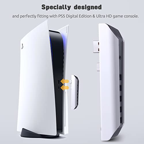 5 Port USB Hub for PS5,USB High-Speed Expansion Hub Charger USB Extender Compatible with PlayStation 5 Game Consolewith 4 USB + 1 USB Charging Port + 1 Type C Port - Image 3